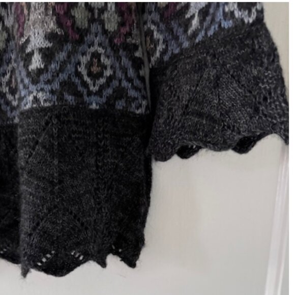 Peruvian Connection Alpaca Wool Blend  Fair Isle Sweater Cottagecore Apres Ski - Picture 5 of 9